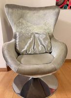Fauteuil pivotant velours gris 