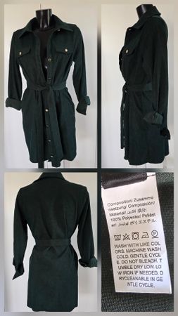 Tannengrünes Cord-Kleid NEU 