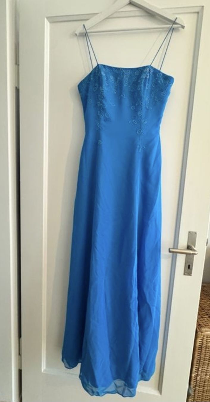 Vestiti: Robe longue bleue à bretelles perlée taille S – Usato da Zürich venduto da skl_6nxg