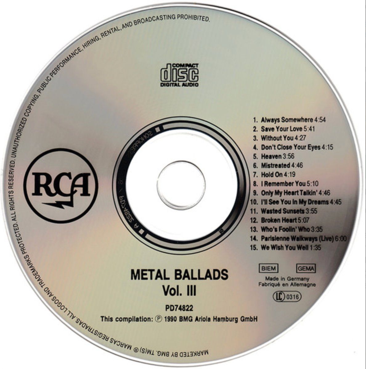 CDs: Metal Ballads Vol. 3 – Gebraucht aus Brunnen von Barfly5 2