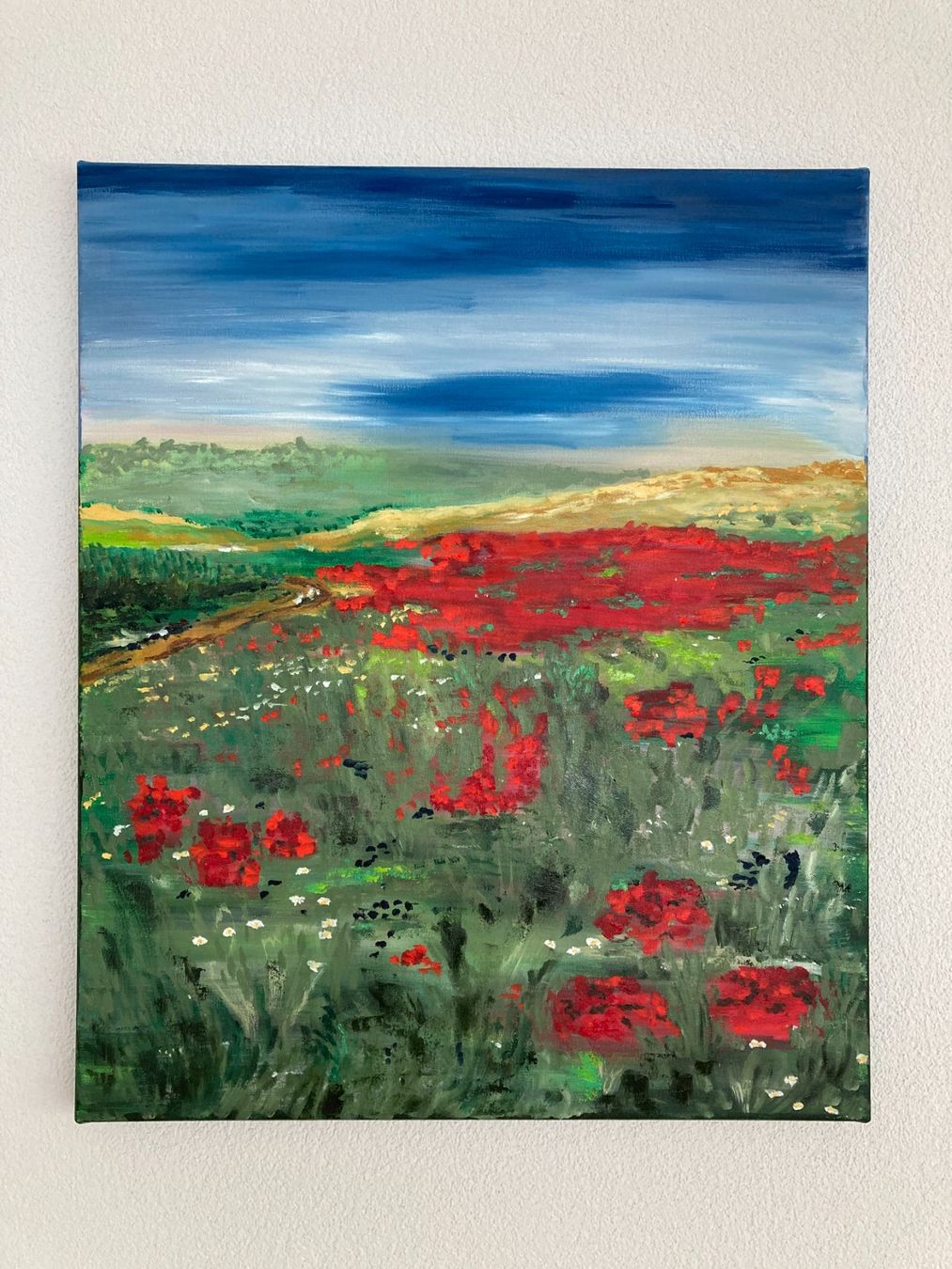 Dipinti: Handgemaltes Landschaftsbild: Mohnblumenfeld – Nuovo (secondo la descrizione) da Cham venduto da Felha 1