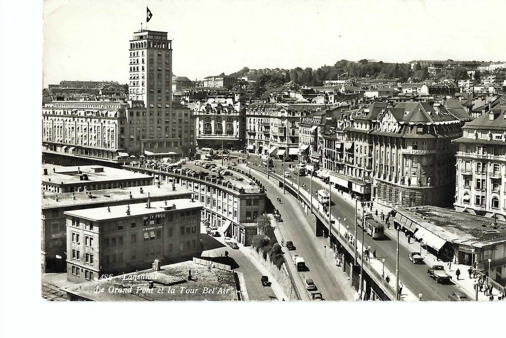 Lausanne, Grand Pont, Tour Bel Air; grosse Bücke, Turm, 1957 (Gebraucht) in  Thun für CHF 1 – mit Lieferung auf Ricardo kaufen
