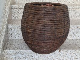 Weide Pflanzenkorb inkl. Blähton Höhe 43 cm