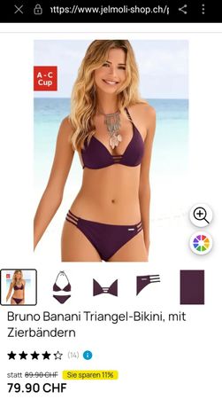 Bruno Banani Triangel-Bikini, bordeaux, Gr. 38B