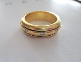 Drehring Brillanten Gold massiv 750 18ct 0,45 ct Spielring