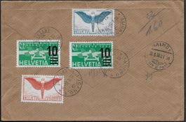 1938 Brief Flugpost LUGANO - SCHWEDEN + TOP Frankatur ab 1.-