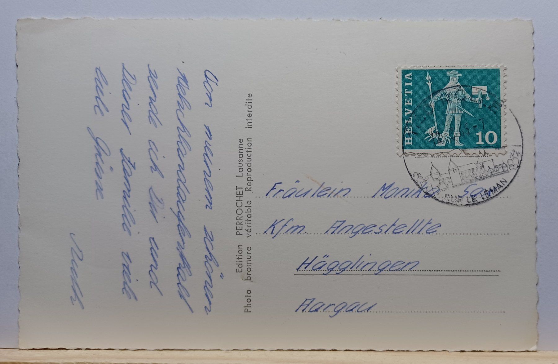 Cartoline postali: No. 4100, Rolle, Le Courtil, 1966 – Usato da Aarau Rohr venduto da mgvw 1
