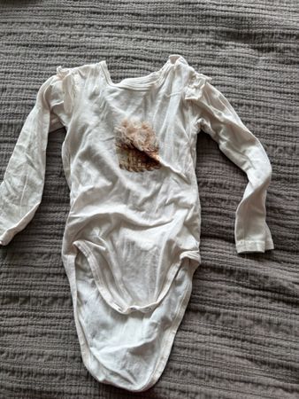 Langarmbody Hust and Claire cremeweiss Motiv Grösse 92 2J
