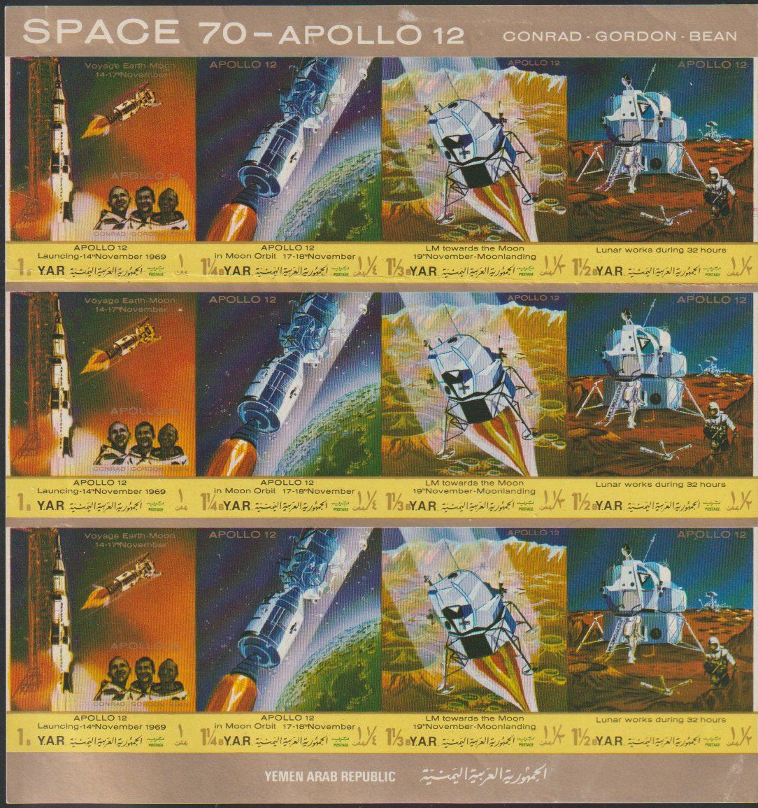 Tutti i francobolli: Timbres Oman Space 70 Apollo 12 – Usato da Crans-Montana venduto da kira56 1