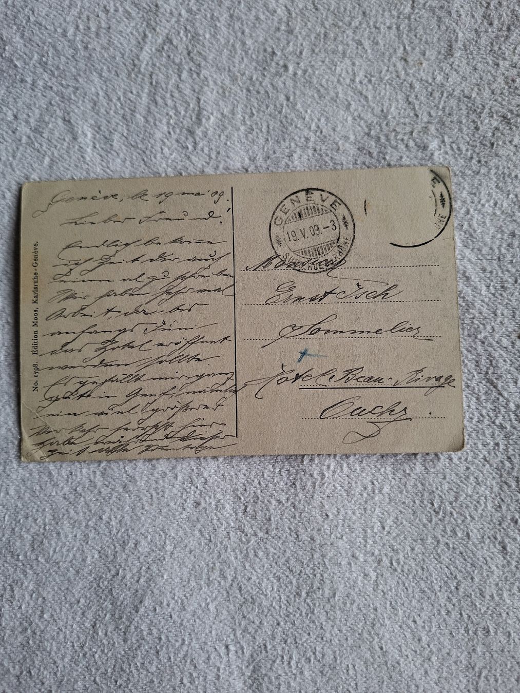 Cartoline postali: antike Ansichtskarte Geneve 1909 – Usato da Lohn-Ammannsegg venduto da schwerti53 1