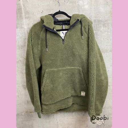 Polaire Fat Moose Sherpa Half Zip Hood kaki outdoor – L