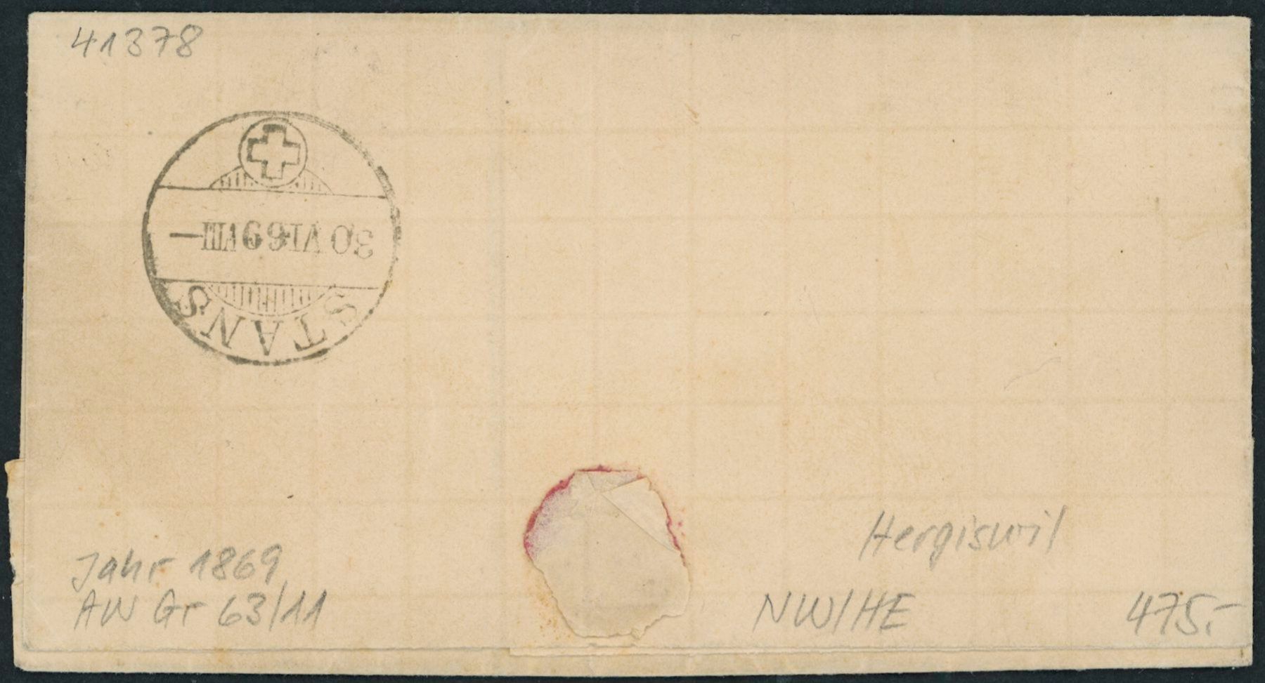 Alle Briefmarken: NW Hergiswil - Stabstempel - Brief – Gebraucht aus Schindellegi von leecollect 1