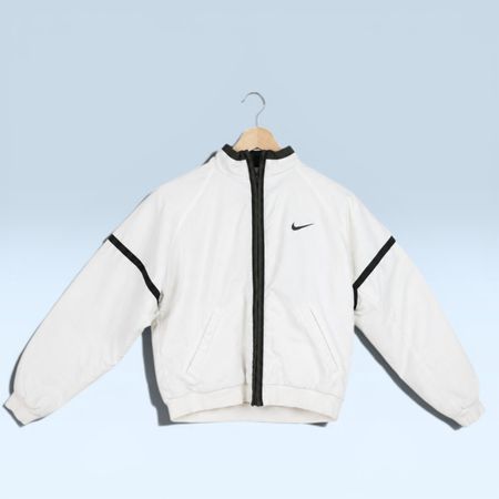 Vintage Nike Jacke – Weiß/Schwarz – Größe M