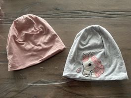 2 Kinder Beanies Kids Baumwolle rosa grau Grösse 54🍁