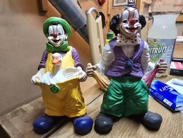 2 Zirkusclowns Figuren Set, signiert Rarität! (DR)