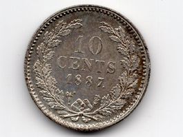 (1370) Holland, 10 Cents 1887, top stgl