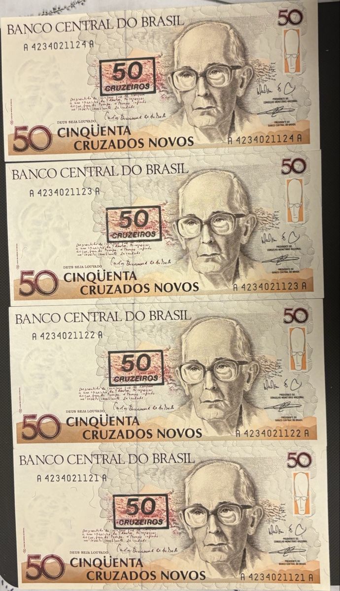 Banconote: Brésil 50 cruzeiros 1990 billets – Nuovo e nell'imballaggio originale da Le landeron venduto da santa_99