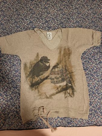 Shirt mit Vögeln, M, braun, Zara
