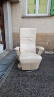 ☆elektrischer Leder-Relaxsessel cremeweiss mit Chromsockel☆