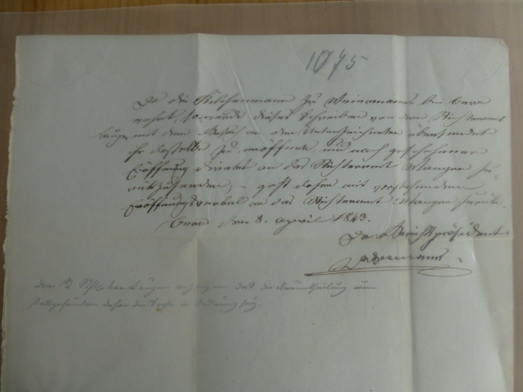 Documenti: Herzogenbuchsee/ Wangen 8.April 1843 – Usato da Bettlach venduto da 1saurer 3