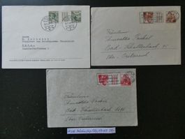 CH-Lot Zwischenstege Nr. S56y, S58 und S59 auf Briefen