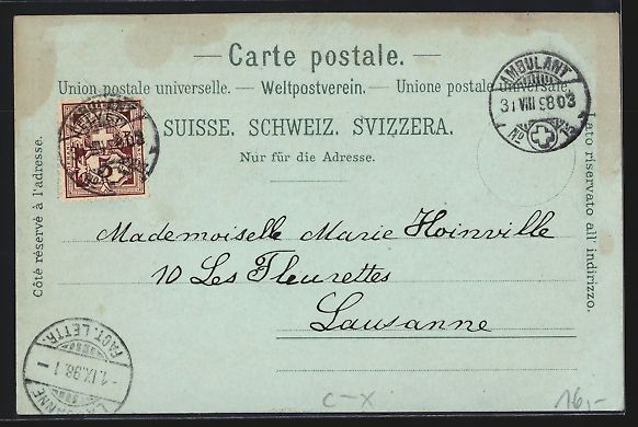 Ansichtskarten: Mondschein-Lithographie Thun, Hauptgasse – Gebraucht aus Berlin von bartko-reher 1