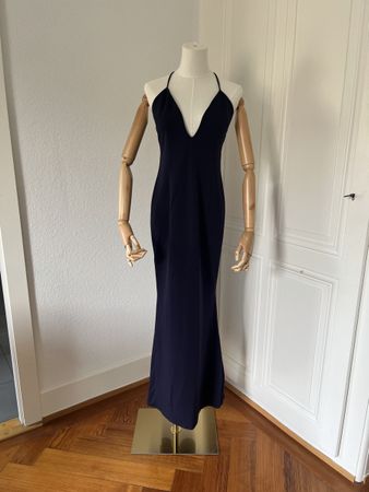 Katie May Navy Gown, Size M, Low Back, Cocktail Dress.