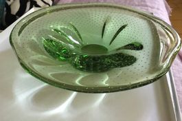 Glasschale Kristallteller von M. Metelak massiv Glas