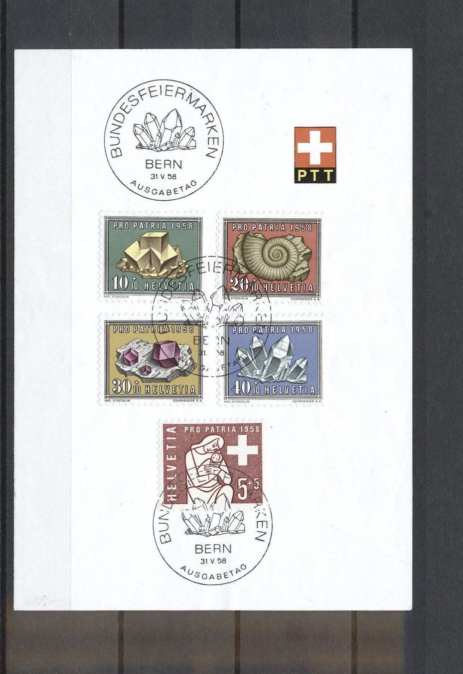 Tutti i francobolli: PTT-Böglein Pro Patria 1958 mit ET – Usato da Nesslau venduto da zueri6