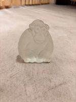Deko Affe Glas mattiert klein transparent schwer