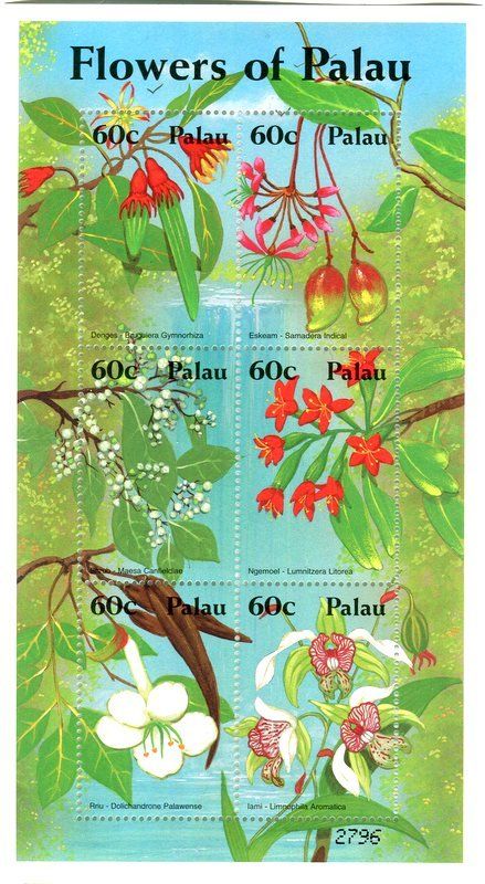 Alle Briefmarken: Block "Blumen". Palau – Neu und originalverpackt aus Basel von Butsch5