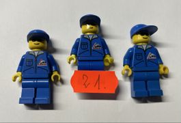 3x Lego Figur, Arbeiter mit Kappe, Vintage, guter Zustand