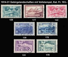 1914-31 Gebirgslandschaften gestempelt, Kat. Fr. 103.-