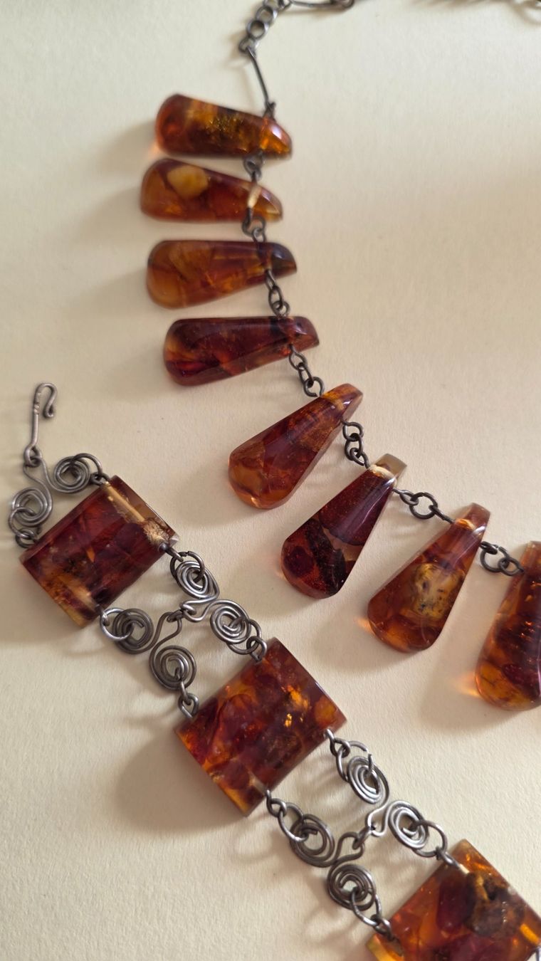 Catenine: Bernstein Kette und Armband – Usato da Wittenbach venduto da rose_rosi 1