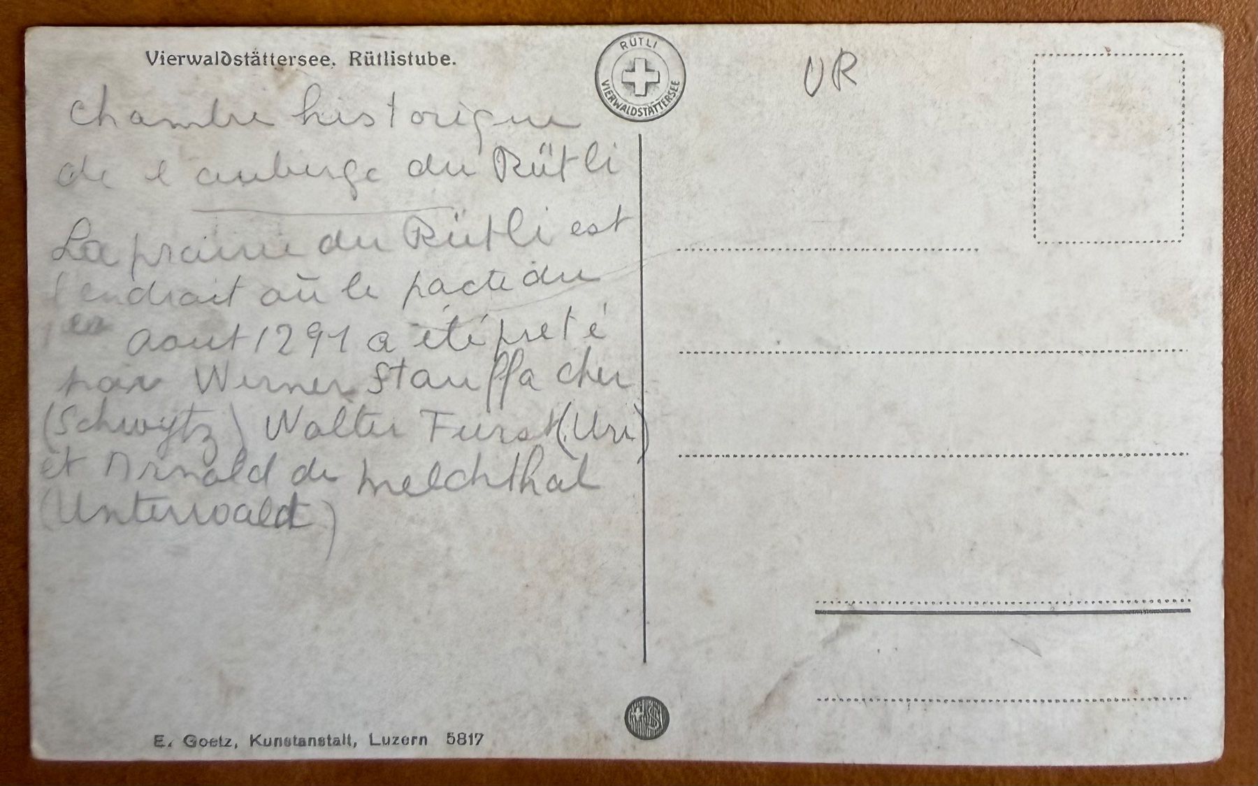 Ansichtskarten: Rütlistube - Vierwaldstättersee - AK – Gebraucht aus Lutry von Ediego 1