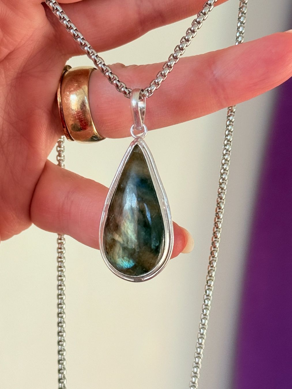 Catenine: Collier Labradorite  - Élégant bijou! – Nuovo e nell'imballaggio originale da Genève venduto da AGBERG 5