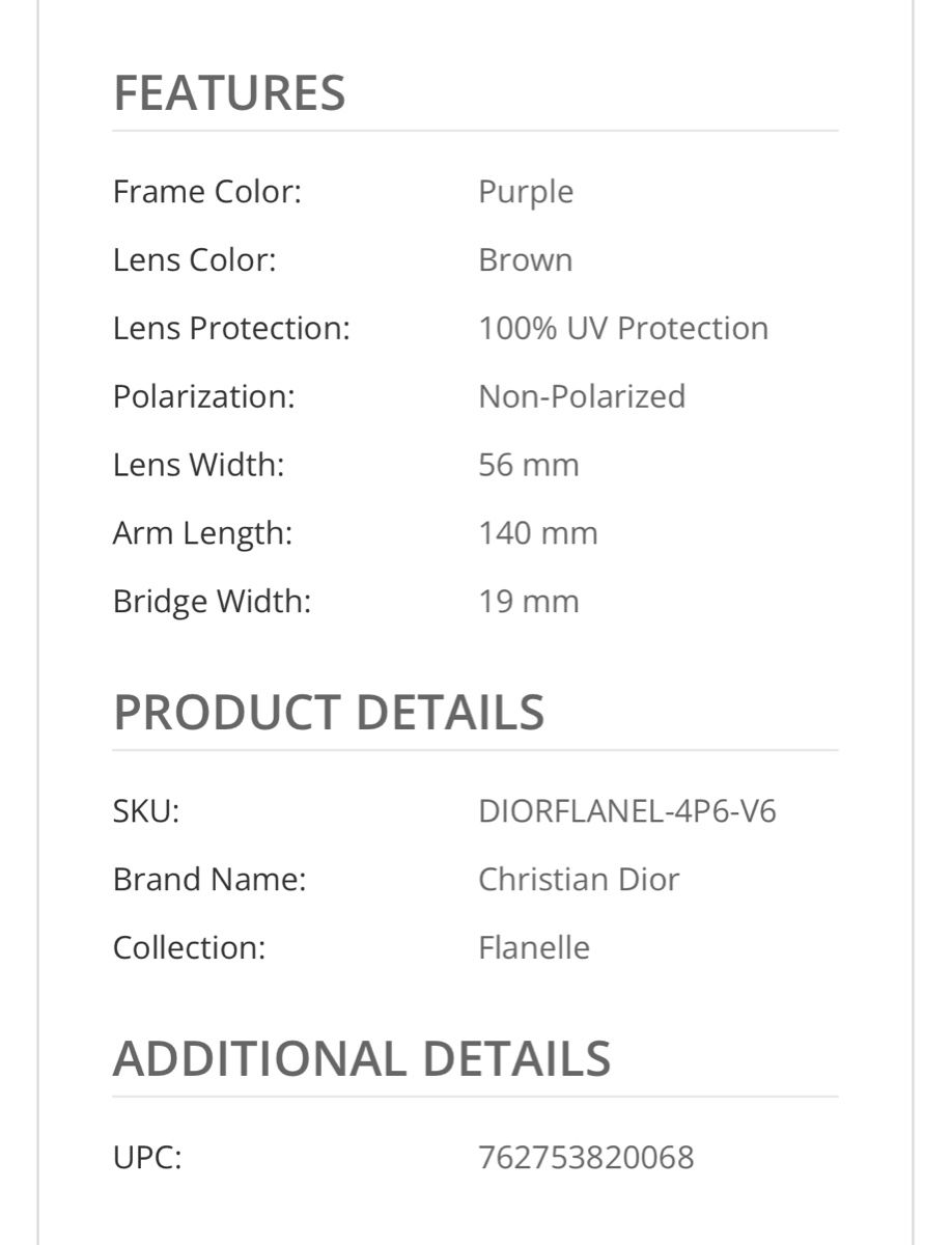 Dior Brillen & Gläser: Christin Dior Sonnenbrille – Neu (gemäss Beschreibung) aus Kaufdorf von Ostrich 7