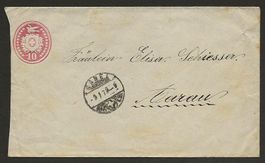 1873 Tybli Brief 10. Rp. von Basel nach Aarau
