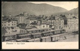 AK Fleurier, La Gare, 1913