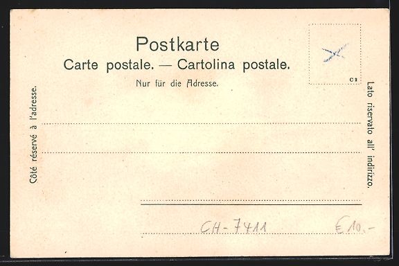 Cartoline postali: AK Sils-D, Totalansicht mit Bergen – Usato da Berlin venduto da bartko-reher 1