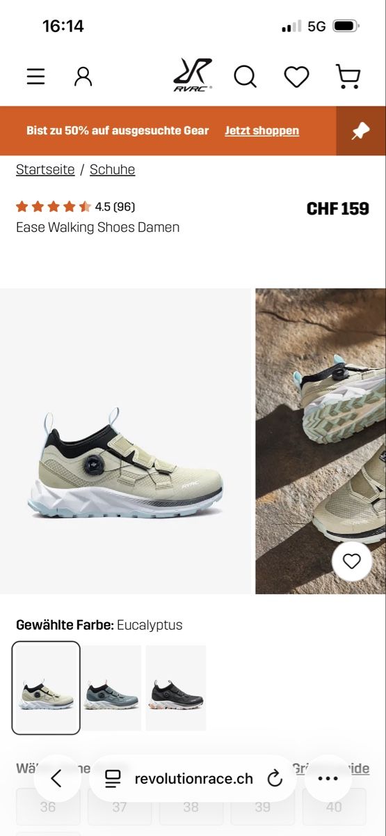 Scarpe da donna: RVRC Ease Walking Shoes Damen Grösse 39 Eucalyptus – Nuovo (secondo la descrizione) da Frasnacht venduto da IsiR88 5