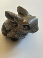 Figur Kaninchen mit Jungtier Metall antik Sammlerstück(S34)