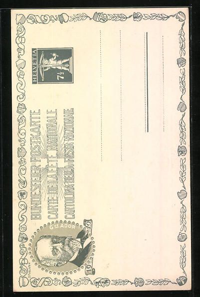 Ansichtskarten: Schweizer Bundesfeier 1919, Gottfried Ke – Gebraucht aus Berlin von bartko-reher 1