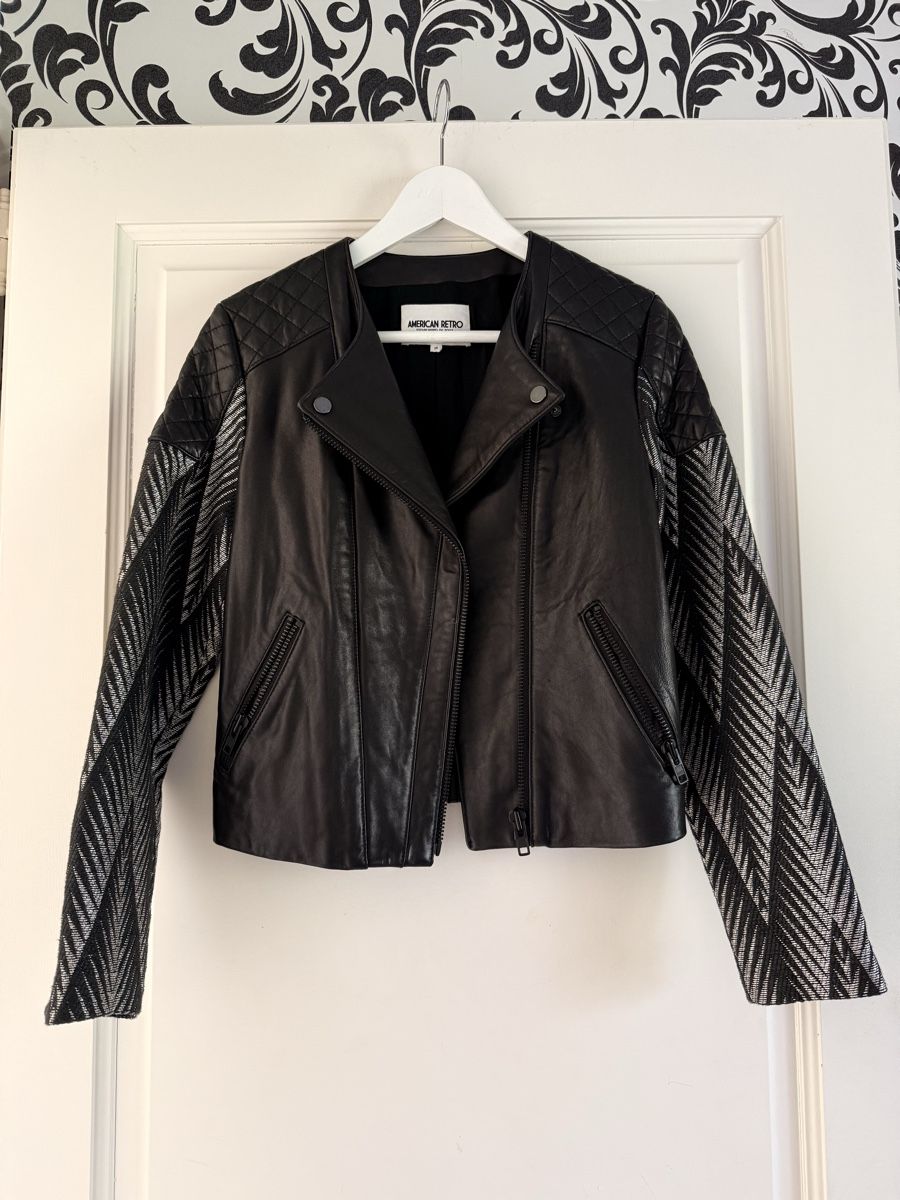 Vestes: American Retro Leather Biker Jacket – Neuf (Voir description) à Corsier-sur-Vevey par Kristina.Nova