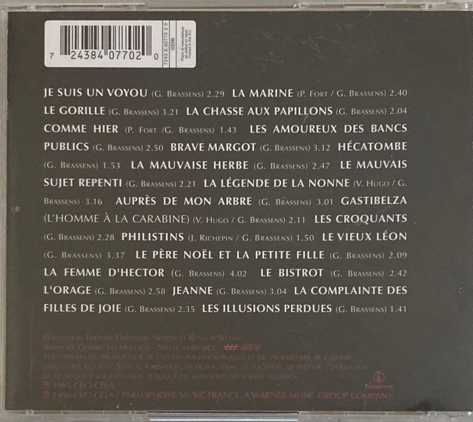 CD: RENAUD - RENAUD CHANTE BRASSENS – Usato da Poliez-Pittet venduto da Newtown-Records 1