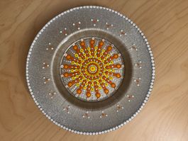 Handbemalte Dekorative Wandteller, Herbst Mandala Motiv