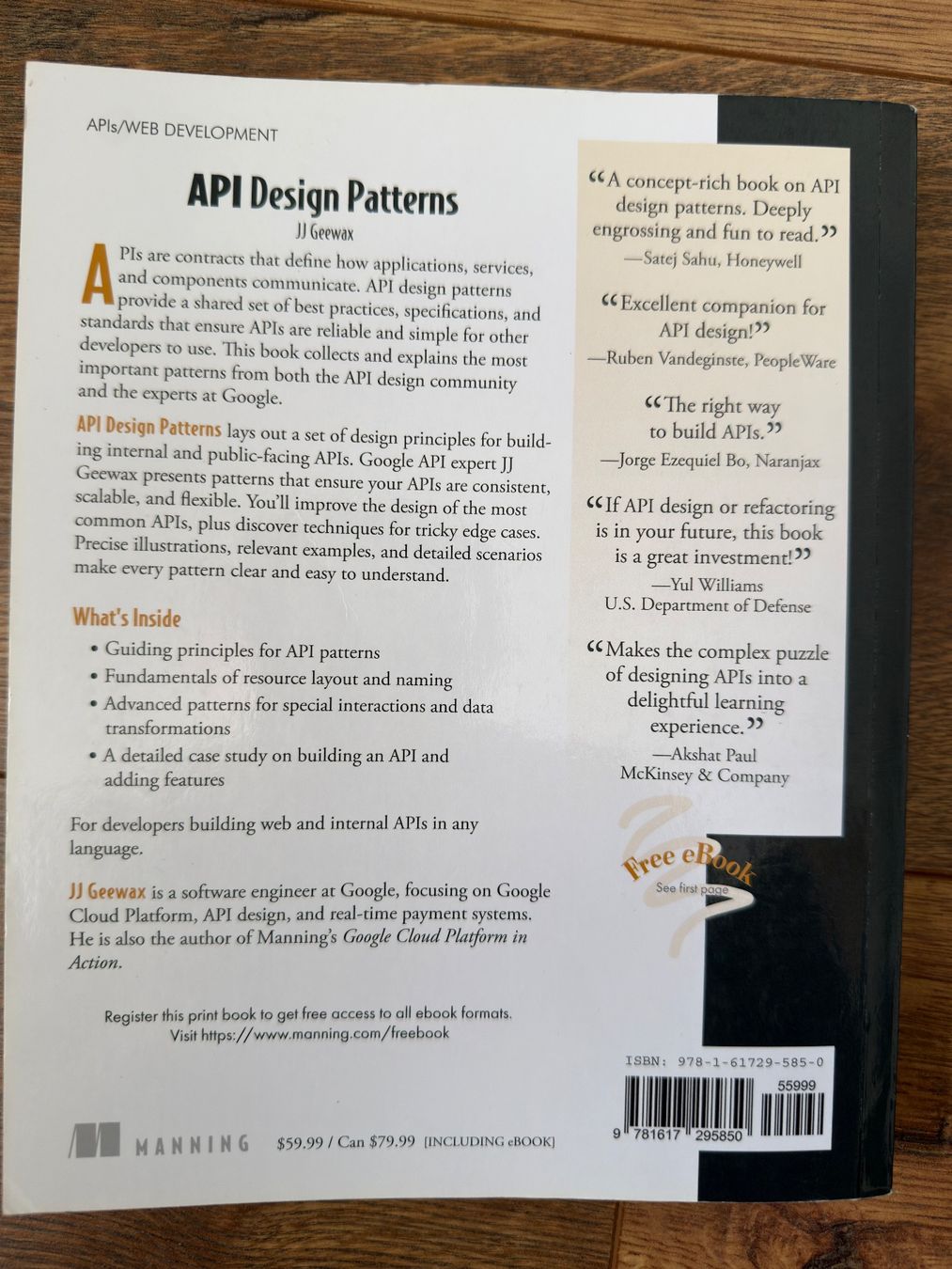 Bücher: API Design Patterns von JJ Geewax Informatik Fachbuch – Gebraucht aus Zürich von tom_ml8b 1