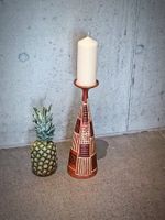 Vintage-midcentury-Kerzenhalter aus Ton im Afro-Stil