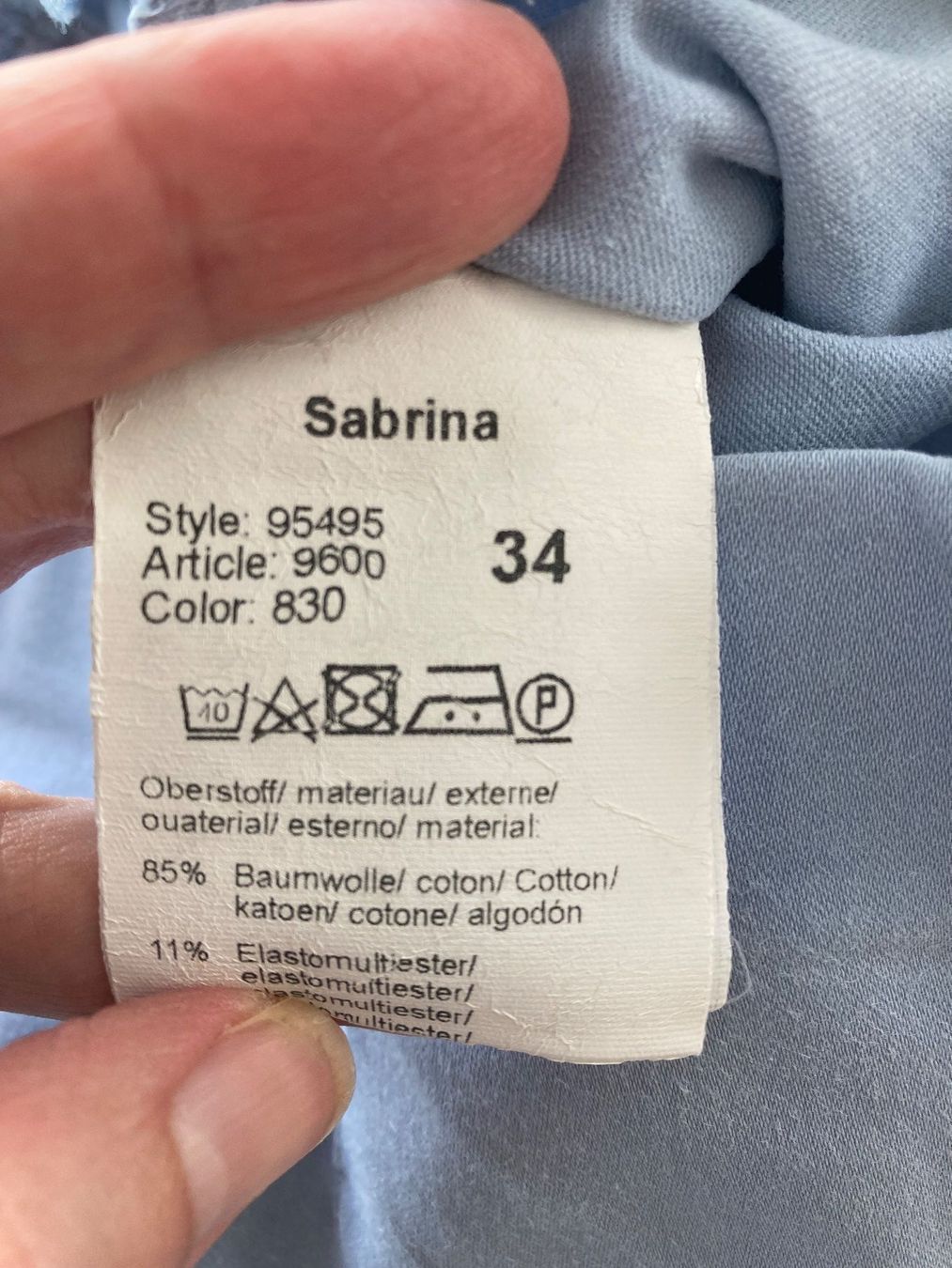 Pantaloni: SEDUCTIVE Damenhose Mod. SABRINA, Gr. 34, hellblau, iconic – Usato da Zürich venduto da einefreude 7