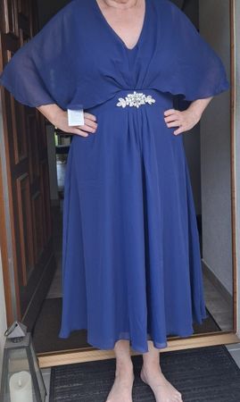 Chiffonkleid, Cocktailkleid mitternachtsblau Grösse 44